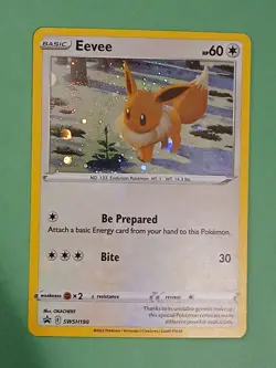 GALAXY SWIRL Pokemon Eevee SWSH 190 Holo Black Star Promo - Image 2