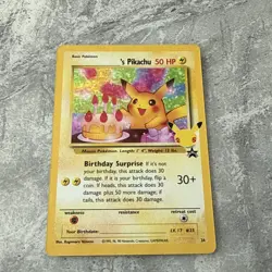 Pokemon Birthday Pikachu 24 Holo Black Star Promo Celebrations pack fresh NM - Image 3