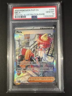 Pokemon TCG Mela 254/182 Paradox Rift Special Illustration Rare Card - PSA 10 - Image 1