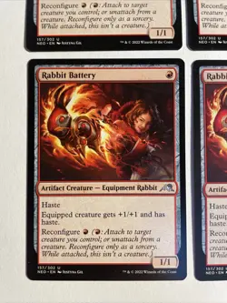 4x Mtg Kamigawa Neon Dynasty Rabbit Battery NM/M Magic The Gathering - Image 2
