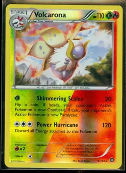 Pokemon VOLCARONA 15/114 - XY Steam Siege - RARE Rev Holo - NEAR MINT/MINT - Image 1