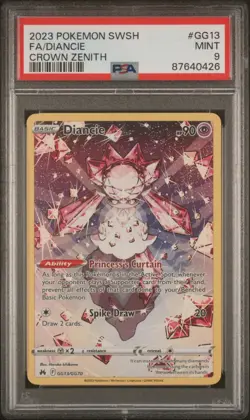 2023 POKEMON SWORD AND SHIELD CROWN ZENITH #GG13 FULL ART DIANCIE PSA 9 MINT - Image 1