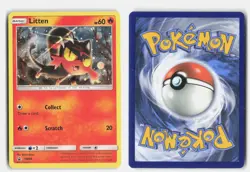 Litten - SM08 Sun & Moon Promo Holo Promo Pokemon LP (SWIRL) - Image 3