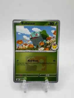 001/132 Bulbasaur 2026 Pokemon Day League Stamped Promo Card Mega TCG Play - Image 1