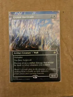 MTG MAGIC THE GATHERING FOUNDATIONS MANA FOIL CRYSTAL BARRICADE BORDERLESS 365 - Image 1