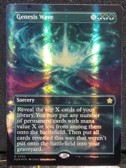 MTG Foundations Genesis Wave 396 Mana Foil Borderless Alt Art NM-M - Image 1