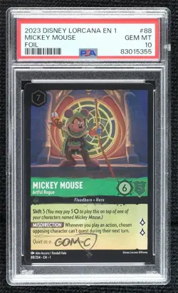 2023 Lorcana The First Chapter 1 Foil Mickey Mouse - Artful Rogue PSA 10 GEM MT - Image 1