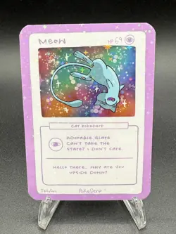Pokederp CoroCoro Meow Holo - Mew Derpy Fan Art Card - Image 1