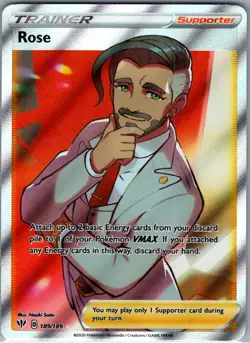 Rose (Full Art) 189/189 SWSH03: Darkness Ablaze - Pokemon Card - NM - Image 1