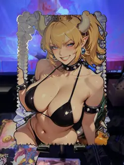 A5 Large Metal Card Serialized Waifu Anime Card Bowsette - Image 1