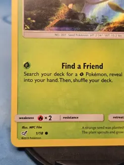 Bulbasaur (Holo Common) Common Holo Detective Pikachu 1/18 LP Pokemon TCG - Image 2