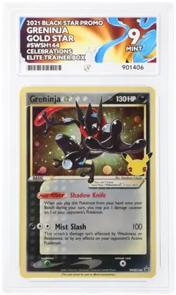 Pokemon Greninja Gold Star SWSH144 25th Celebrations ACE 9 - Image 1