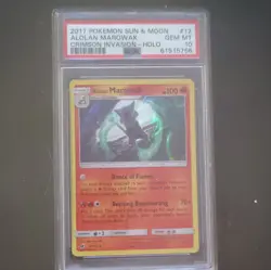 Pokemon Alolan Marowak 12/111 Sun & Moon Crimson Invasion Holo PSA 10 English - Image 1