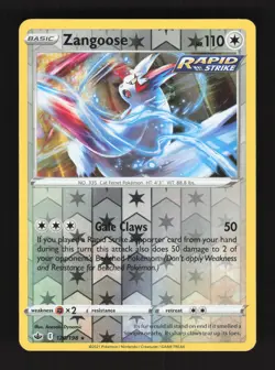 2021 Pokemon Zangoose 120/198 Chilling Reign Reverse Holo Rare - Image 1