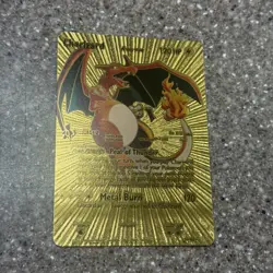 Charizard Gold Foil Display Card Fan Art 120HP Peal Of Thunder 💥💥💥💥 - Image 1