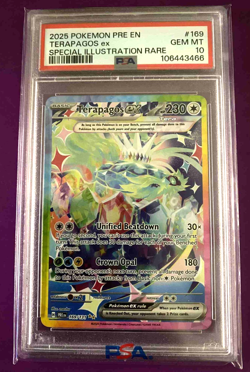 2025 Pokemon Prismatic Evolutions- Terapagos Ex 169/131 SIR PSA 10 Gem Mint - Image 1
