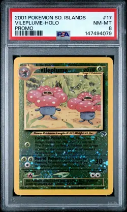 2001 POKEMON SOUTHERN ISLANDS PROMO #17 VILEPLUME-HOLO PSA 8 - Image 1