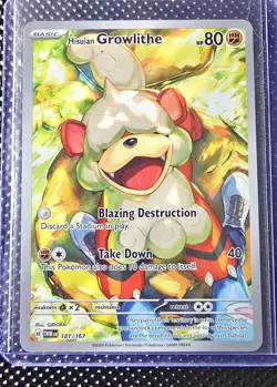 Pokemon Hisuian Growlithe Illustration Rare 181 - Image 1