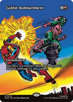 FOIL Goblin Bombardment - #023 Mythic Marvel's Spider-Man MARVEL Universe - Image 1
