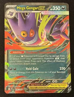 Mega Gengar EX Holo 056/094 Phantasmal Flames Pokemon TCG Card NM Near Mint - Image 1