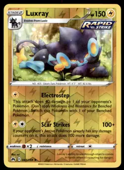 Luxray 043/159 Rare Crown Zenith Pokemon Reverse Holo Near Mint - Image 1