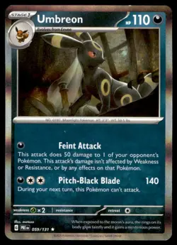 Umbreon 059/131 Holo Rare Prismatic Evolutions Pokemon Holo Near Mint - Image 1