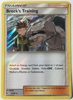 POKEMON BROCK'S TRAINING 55/68 HIDDEN FATES RARE HOLO NEAR MINT - Image 1