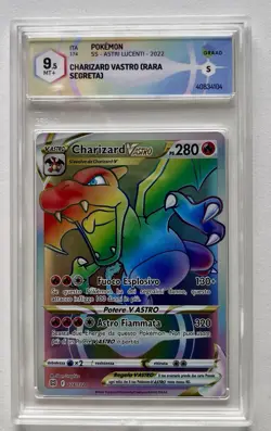 Pokemon Charizard V Astro Hyper Rare ITA Astri Lucenti 174/172 Graad 9,5 No PSA - Image 1