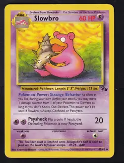 Slowbro 43/62 Uncommon Fossil Pokemon Unlimited LP - Image 1