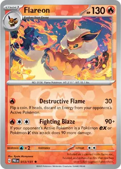 Flareon 013/131 [Master Ball] Reverse - Prismatic Evolutions Pokemon - Image 1