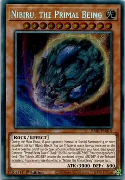 Yugioh Nibiru, the Primal Being (Secret Rare) RA01-EN015 1st Edition Secret Rare - Image 1