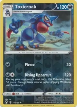 Toxicroak 110/195 Reverse Holo | Silver Tempest | Pokemon Card - Image 1