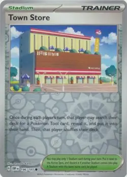 Town Store 196/197 Reverse Holo | Obsidian Flames | Pokemon Card - Image 1