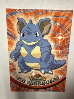 #31 NIDOQUEEN Blue Logo Pokemon Topps TV Animation Edition Trading Card 1999 - Image 1