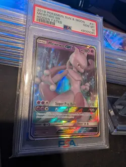 PSA 10 GEM MINT 2019 POKEMON SUN & MOON MEWTWO GX HIDDEN FATES #31 - Image 3