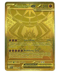 Pokemon Mega Zygarde EX 124/088 Gold Mega Hyper Rare Perfect Order Full Art NM - Image 1