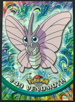 Pokemon Card Venomoth #49 TOPPS Series 1 2nd Print Black Logo NEAR MINT Non-Holo - Image 1