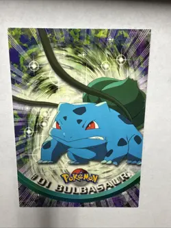 BULBASAUR - #01- Pokemon Character Card - Topps Series 1 - 1999 TV Animation - Image 1
