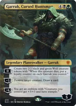Garruk, Cursed Huntsman - Extended Art Throne of Eldraine NM MTG - Image 1
