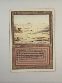 Badlands Revised MTG Dual Land Rare White Border Vintage Old School Magic HP - Image 1