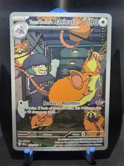 Pokemon Destined Rivals Team Rocket's Raticate Illustration Rare 202/182 NM-MT - Image 1