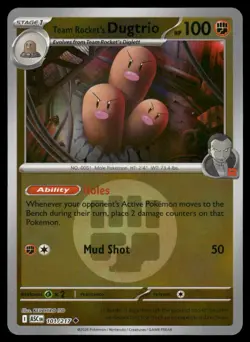 TEAM ROCKET'S DUGTRIO - (ENERGY SYMBOL) 101/217 HOLO ASCENDED HEROES POKEMON NM - Image 2