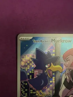Pokemon Team Rocket's Murkrow 200/182 Destined Rivals Illustration Rare Holo NM - Image 3