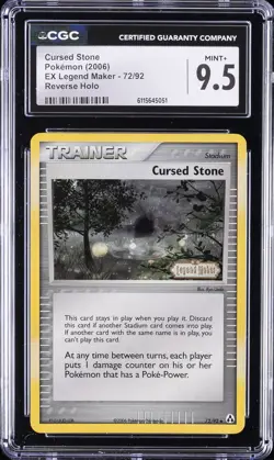 2006 POKEMON EX LEGEND MAKER REVERSE HOLO #72 CURSED STONE CGC 9.5 - Image 1
