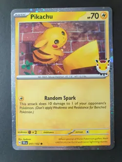 Pikachu COSMOS HOLO 051/162 Pokemon Day STAMPED PROMO | EXC **SWIRL** - Image 1