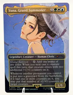 Yuna, Grand Summoner BORDERLESS FOIL PROMO 0001 WPN FFX EN 2025 LP - Image 1