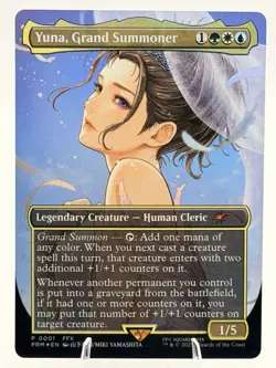 Yuna, Grand Summoner BORDERLESS FOIL PROMO 0001 WPN FFX EN 2025 LP - Image 2