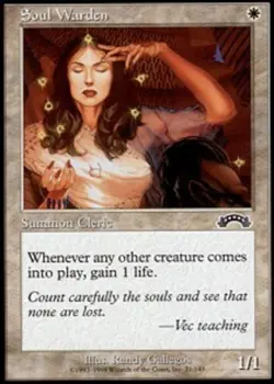 Damaged, English MTG Regular Soul Warden Exodus Magic the Gathering - Image 1