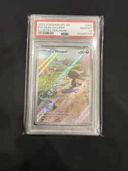 2025 POKEMON PHANTASMAL FLAMES ILLUSTRATION RARE PALDEAN WOOPER #102, PSA 10 - Image 1