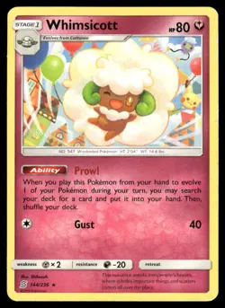 WHIMSICOTT 144/236 RARE UNIFIED MINDS POKEMON LP - Image 2